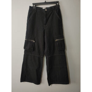 Women's PacSun Y2K inspired Skater Wide Leg Cargo Pants Size 27 Black